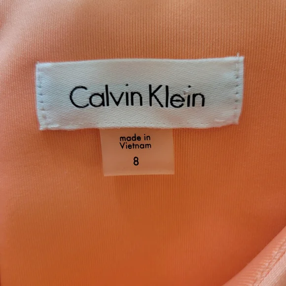 Calvin Klein Peach and Black Color Block Dress - Picture 2 of 4